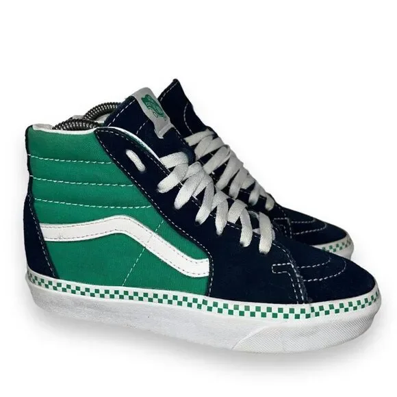 Vans Sk8-Hi Skate Shoes Navy Suede / Aqua Canvas / White Women's 5 - Picture 4 of 11